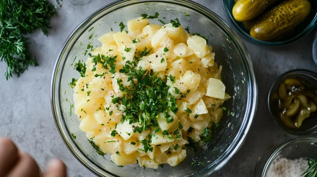 Salade de pomme de terre maison : facile, savoureuse et rapide 2 assaisonner salade de pomme de terre